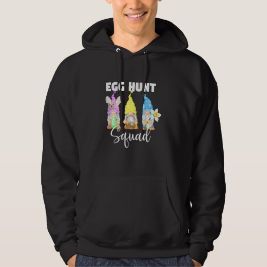 Niedliche Gnome Ostereier Hunt Squad Osterhase Hoodie (Vorderseite)