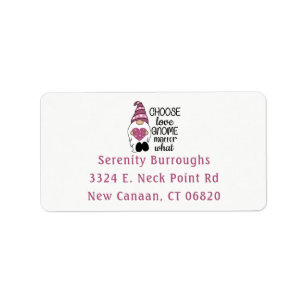 Niedliche Gnome sind freundlich Attitude Kindness Adressaufkleber