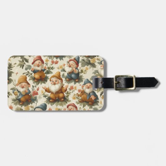 Niedliche Gnome und Blume Gepäckanhänger (Vorderseite horizontal)