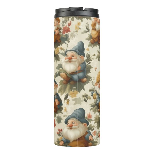 Niedliche Gnome und Blume Thermosbecher (Rückseite)