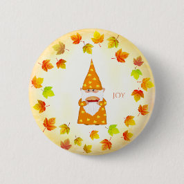 Niedliche Gnome- und FerienHerbstlaube Button