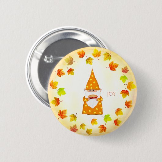 Niedliche Gnome- und FerienHerbstlaube Button (Vorne & Hinten)
