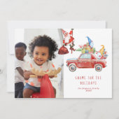 Niedliche Gnome und Santa | Fotokarte für den Urla (Vorderseite)