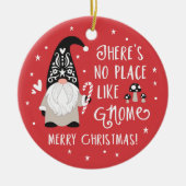 Niedliche Gnome Weihnachtsfeier Keramik Ornament (Vorne)