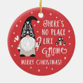 Niedliche Gnome Weihnachtsfeier Keramik Ornament (Hinten)