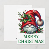 Niedliche Gnome Weihnachtskarte Feiertagskarte (Vorne/Hinten)