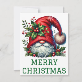 Niedliche Gnome Weihnachtskarte Feiertagskarte