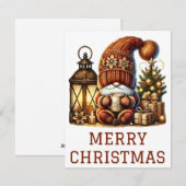Niedliche Gnome Weihnachtskarte Feiertagskarte (Vorne/Hinten)