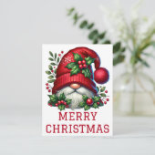 Niedliche Gnome Weihnachtskarte Feiertagskarte (Stehend Vorderseite)