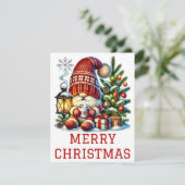 Niedliche Gnome Weihnachtskarte Feiertagskarte (Stehend Vorderseite)