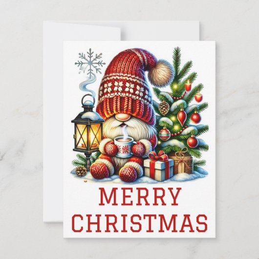 Niedliche Gnome Weihnachtskarte Feiertagskarte (Vorderseite)