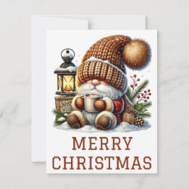 Niedliche Gnome Weihnachtskarte Feiertagskarte