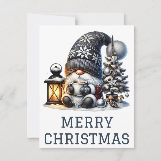 Niedliche Gnome Weihnachtskarte Feiertagskarte (Vorderseite)