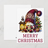 Niedliche Gnome Weihnachtskarte Feiertagskarte (Vorne/Hinten)