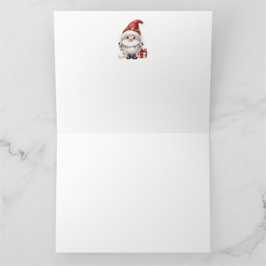 Niedliche Gnome Weihnachtskarte Karte (Innenseite)