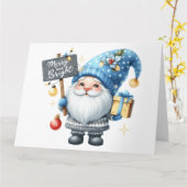 Niedliche Gnome Weihnachtskarte Karte (Gelbe Blume)