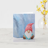 Niedliche Gnome Weihnachtskarte | Whimsischer Urla Karte (Gelbe Blume)