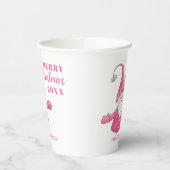 Niedliche Gnome Weiß und Rosa Weihnachten Pappbecher (Links)
