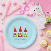 Niedliche Gnomen & mehrfarbige Ostereier Geburtsta Pappteller (Party)