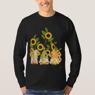 niedliche Gnomen Sonnenblumen Garten Frauen Sommer T-Shirt