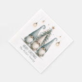 Niedliche Gnomen zu Weihnachten, Personalisiert Serviette (Ecke)