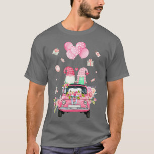 Niedliche Gnomes Autofahren Valentinstag Blume Lo T-Shirt