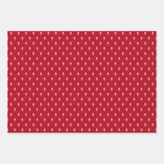 Niedliche Gnomes Bäume und Schneeflocken Weihnacht Geschenkpapier Set (Vorderseite 2)