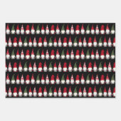Niedliche Gnomes Bäume und Schneeflocken Weihnacht Geschenkpapier Set (Vorderseite)