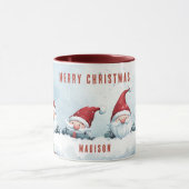 Niedliche Gnomes Frohe Weihnachten Personalisierte Tasse (Zentrum)