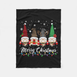 Niedliche Gnomes Frohe Weihnachts Light Gnome Fami Fleecedecke