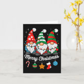 Niedliche Gnomes Frohe Weihnachtsfamilie Gnome Xma Karte (Gelbe Blume)