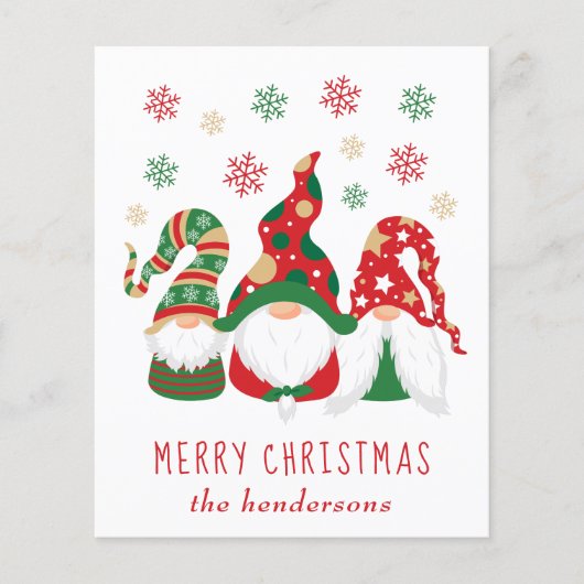 Niedliche Gnomes Frohe Weihnachtskarte (Vorderseite)