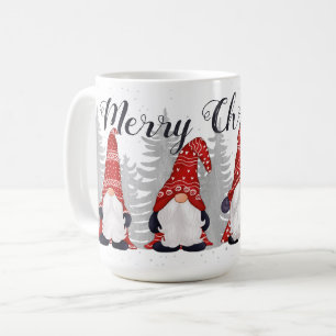 Niedliche Gnomes Red Hats Frohe Weihnachtsschrift  Kaffeetasse