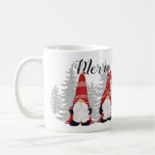 Niedliche Gnomes Red Hats Frohe Weihnachtsschrift Kaffeetasse (Links)