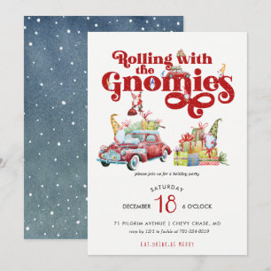 Niedliche Gnomes Weihnachts-Party Einladung