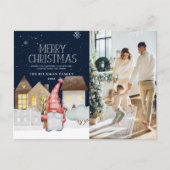 Niedliche Gnomes Winterschnee Frohe Weihnachten Fo (Vorderseite)