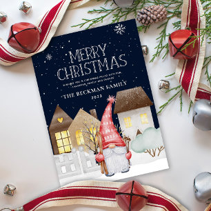Niedliche Gnomes Winterschnee MerryWeihnachts-Weih Feiertagskarte