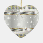 Niedliche Gold Silver Liebe in Form von kundenspez Keramik Ornament (Hinten)