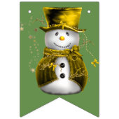 Niedliche Gold Snowmen Weihnachten Wimpelkette (Zweite Fahne)