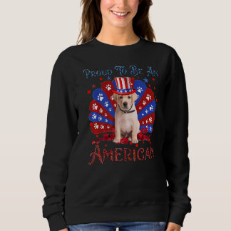Niedliche Goldador amerikanische Flagge Happy 4. J Sweatshirt