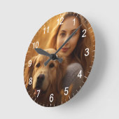 Niedliche Golden Retriever Beste Hunde-Mama je Runde Wanduhr (Winkel)