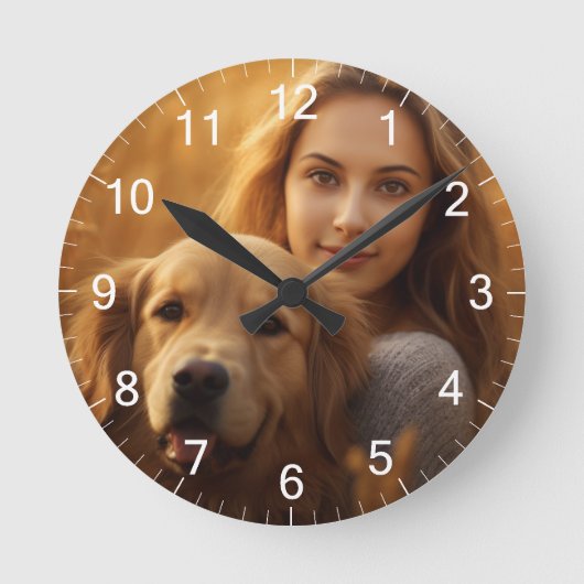 Niedliche Golden Retriever Beste Hunde-Mama je Runde Wanduhr (Vorderseite)