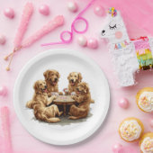 Niedliche Golden Retriever Hunde Spielkarten Pappteller (Party)