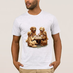 Niedliche Golden Retriever Hunde Spielkarten T-Shirt