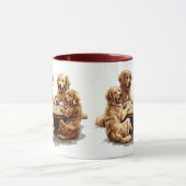Niedliche Golden Retriever Hunde Spielkarten Tasse (Zentrum)