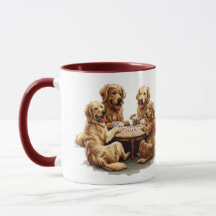 Niedliche Golden Retriever Hunde Spielkarten Tasse