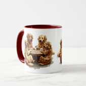 Niedliche Golden Retriever Hunde Spielkarten Tasse (Vorderseite Links)
