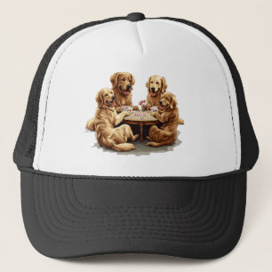 Niedliche Golden Retriever Hunde Spielkarten Truckerkappe