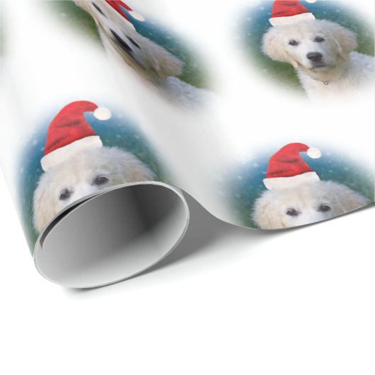 Niedliche Golden Retriever Puppy Webereien Weihnac Geschenkpapier (Rolleneckpunkt)