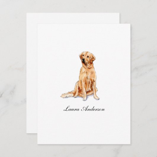 Niedliche Golden Retriever Wasserfarbe Flasche Dankeskarte (Vorne/Hinten)